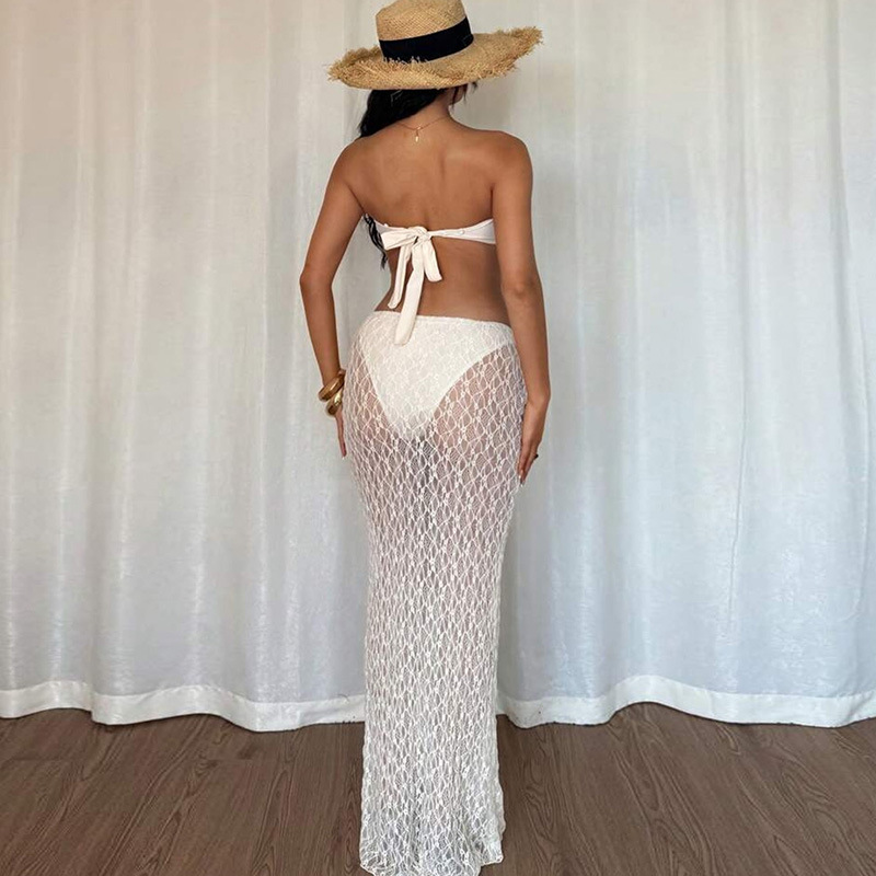 Summer lace long skirt 2pcs set for women