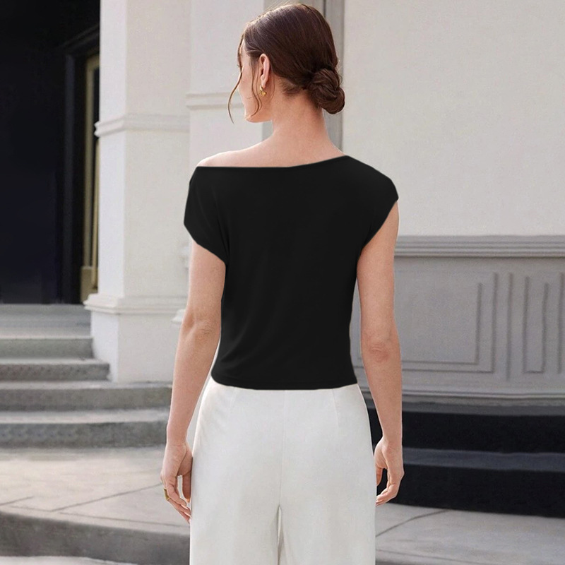Pinched waist summer simple slim sleeveless tops for women