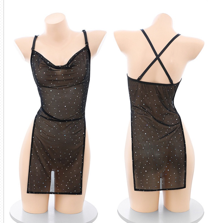 Enticement sling night dress perspective sequins stockings