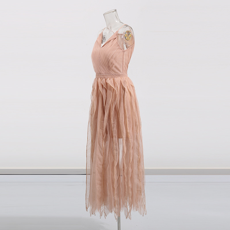 Sling sandy beach long dress halter dress for women