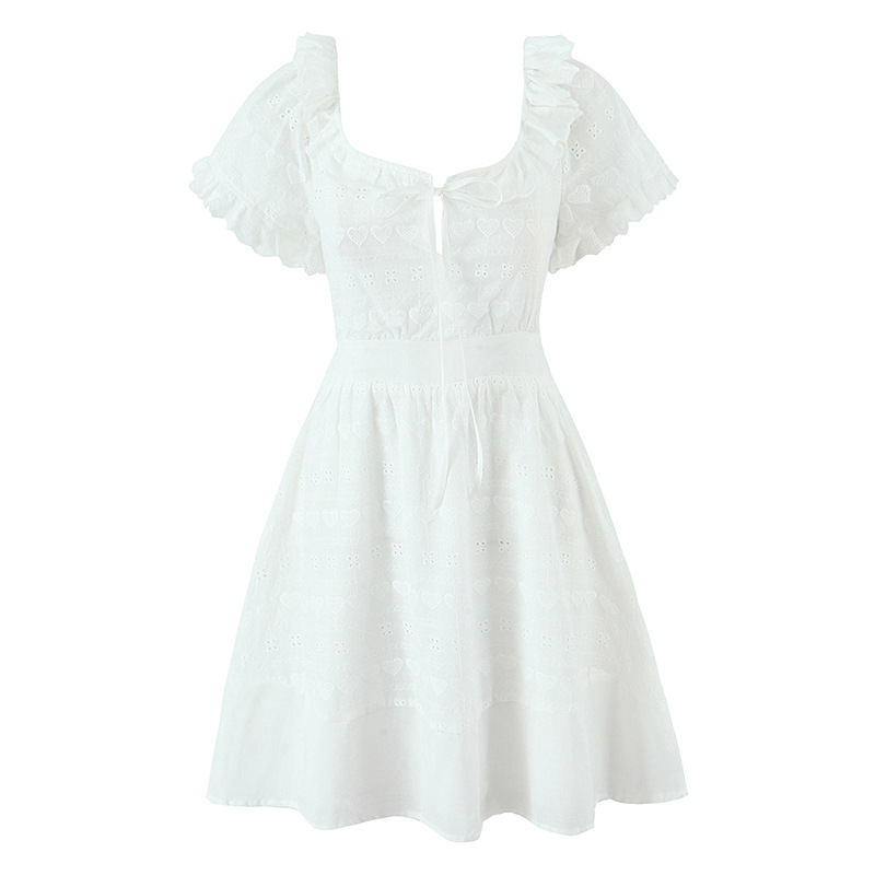 Slim summer dress high waist pastoral style) T-back