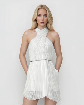 Halter summer dress ladies T-back for women