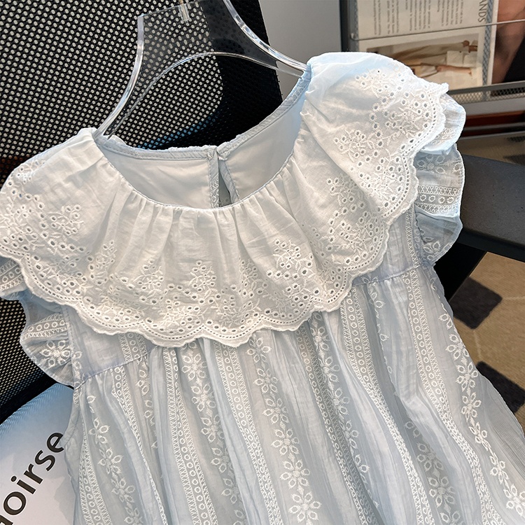 Doll collar sleeveless small shirt summer tops for women