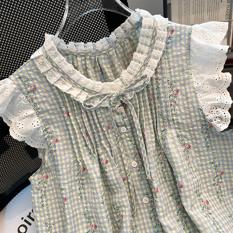 France style summer tops vacation sleeveless vest for women