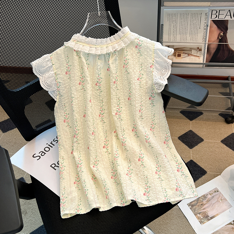 France style summer tops vacation sleeveless vest for women