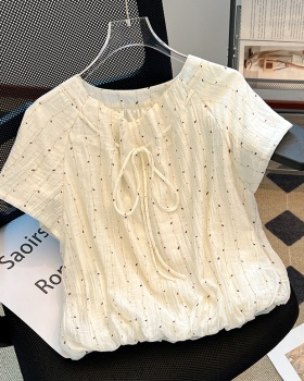 Western style summer shirt frenum polka dot tops for women