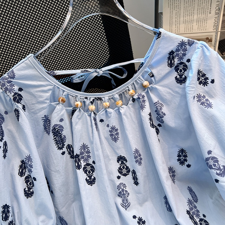 Loose summer small shirt printing shirt for women