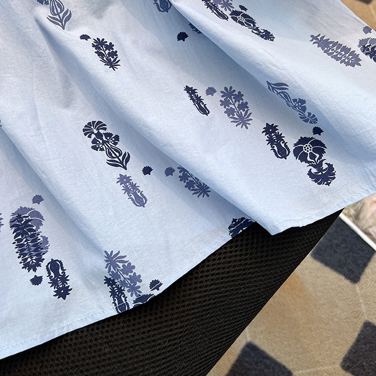 Loose summer small shirt printing shirt for women