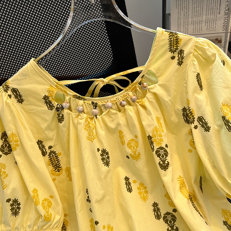 Loose summer small shirt printing shirt for women