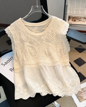 Bohemian style hollow tops sleeveless vest for women
