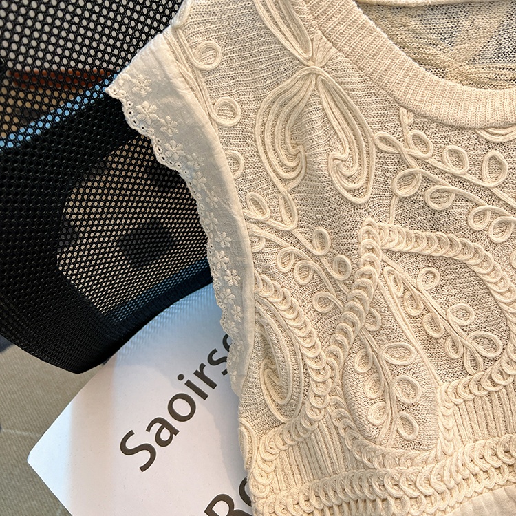Bohemian style hollow tops sleeveless vest for women