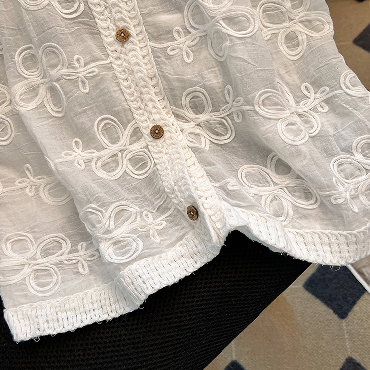 Hollow lace tops temperament summer small shirt for women