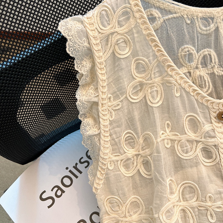 Hollow lace tops temperament summer small shirt for women