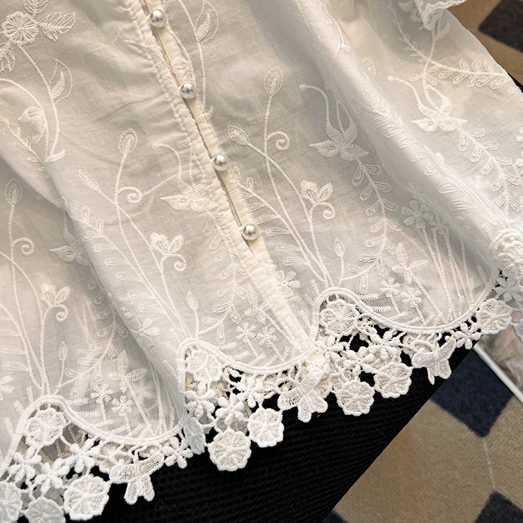 Summer France style tops short sleeve shirt for women