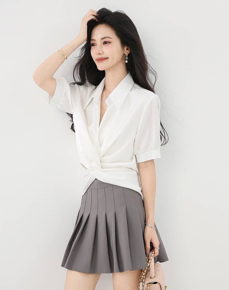 Niche Western style tops wear satin shirt for women