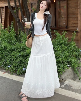 High waist slim inside the ride white skirt 3pcs set