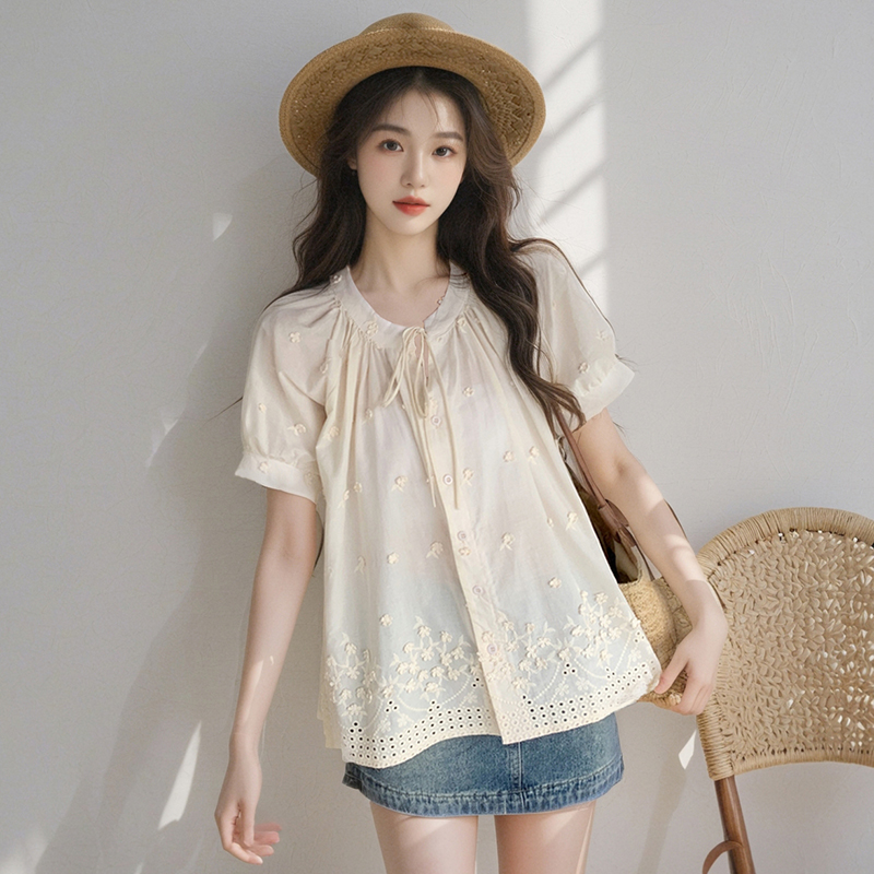 All-match Korean style summer shirt frenum loose tops