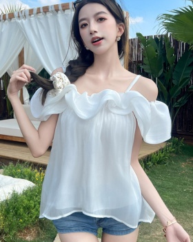 Wrapped chest enticement shirt summer tops for women