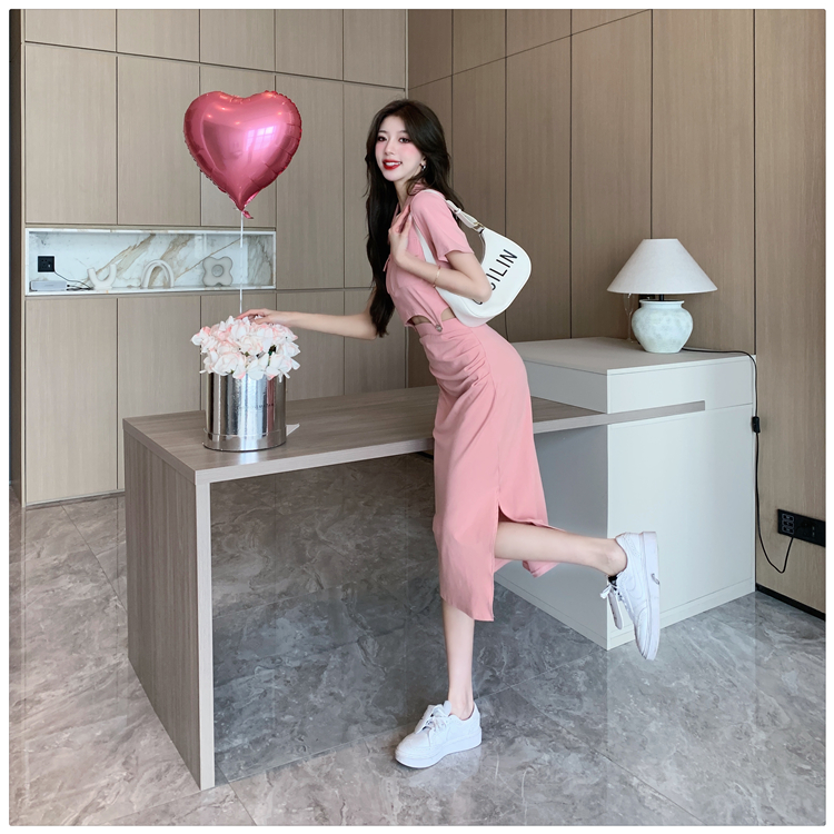 Summer skirt split T-shirt 2pcs set for women