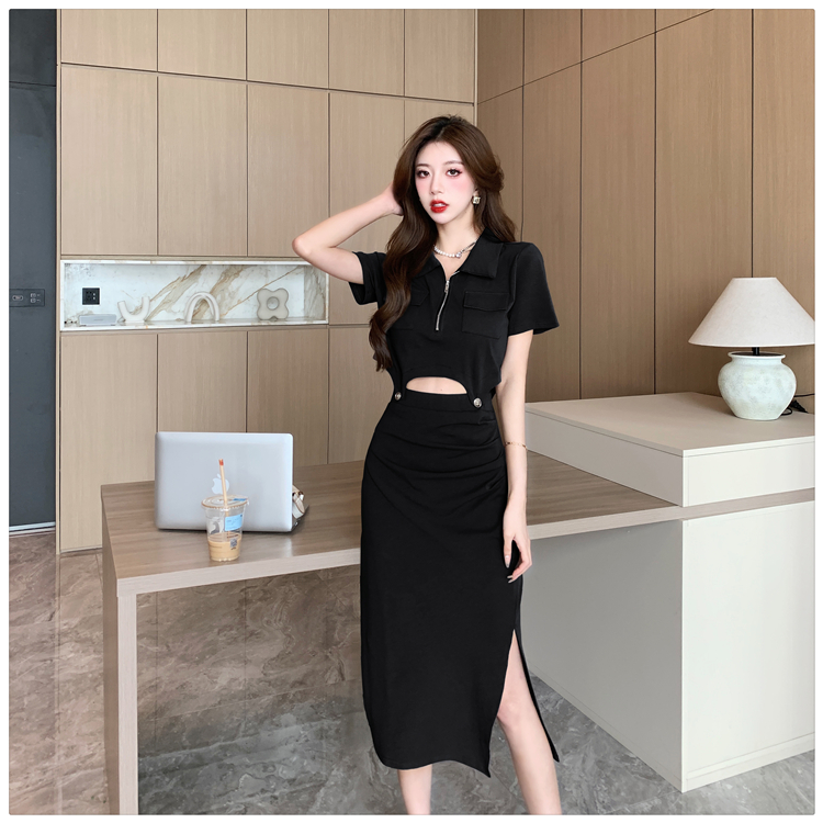 Summer skirt split T-shirt 2pcs set for women