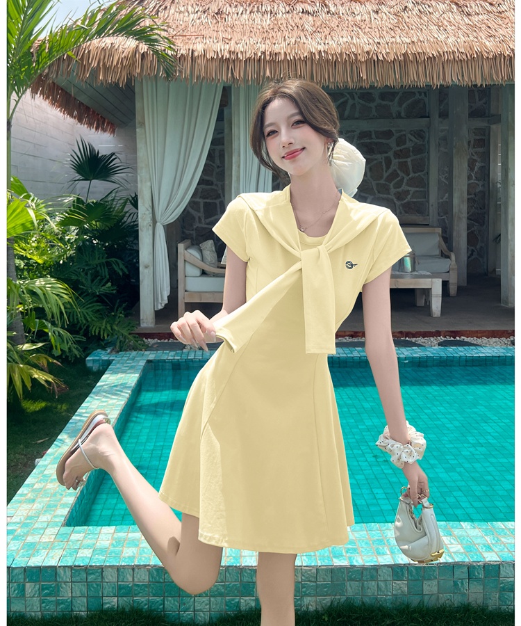 Slim pinched waist shawl niche T-shirt 2pcs set for women