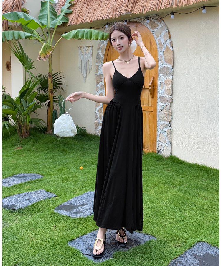 Halter sling long dress bandage dress for women
