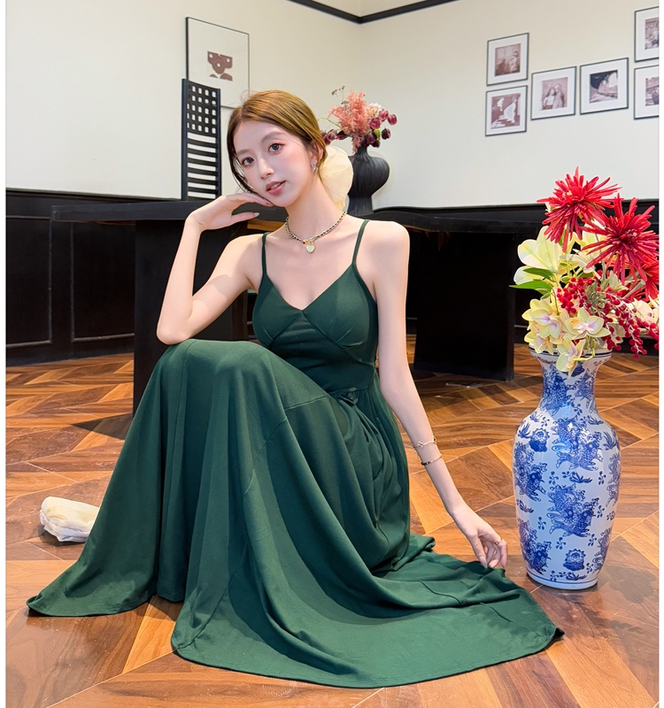 Halter sling long dress bandage dress for women