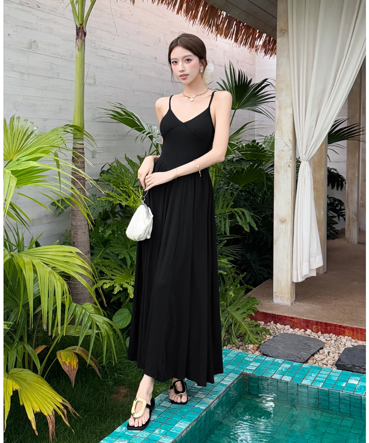 Halter sling long dress bandage dress for women