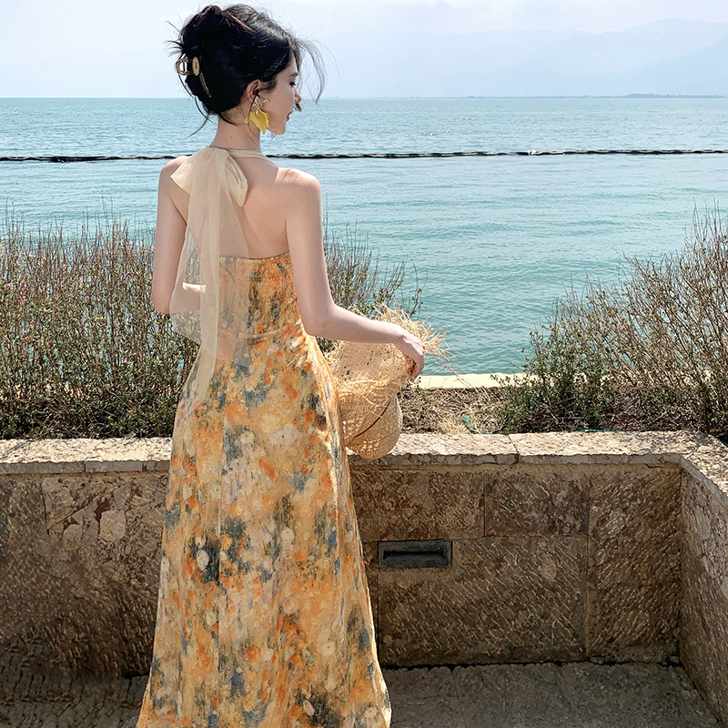 Gauze summer retro dress