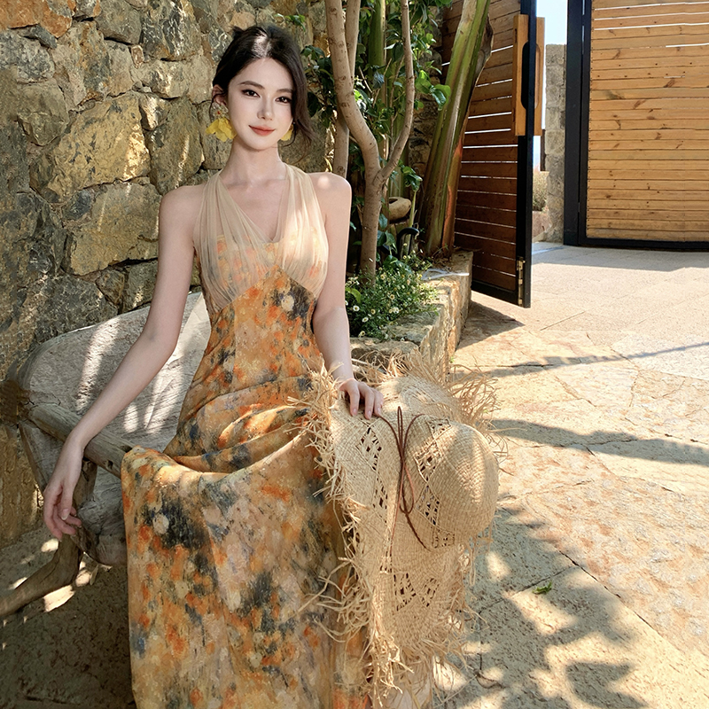 Gauze summer retro dress