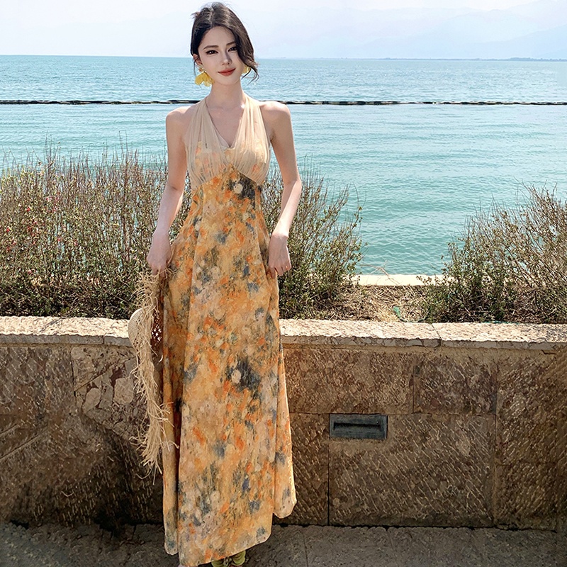 Gauze summer retro dress