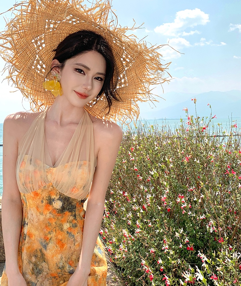 Gauze summer retro dress