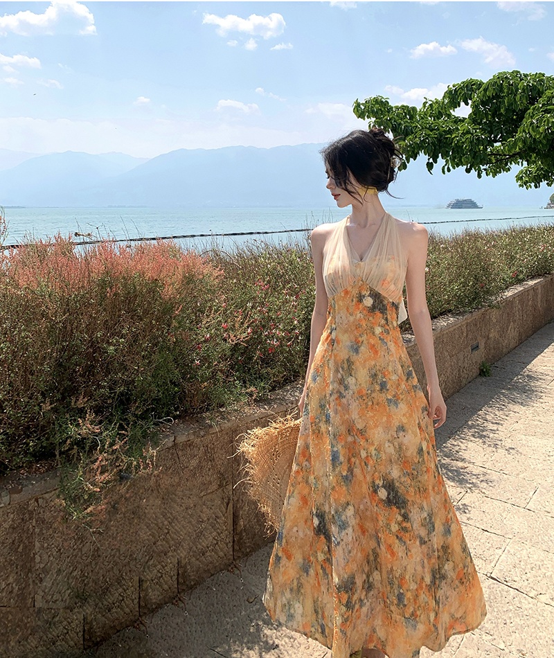 Gauze summer retro dress