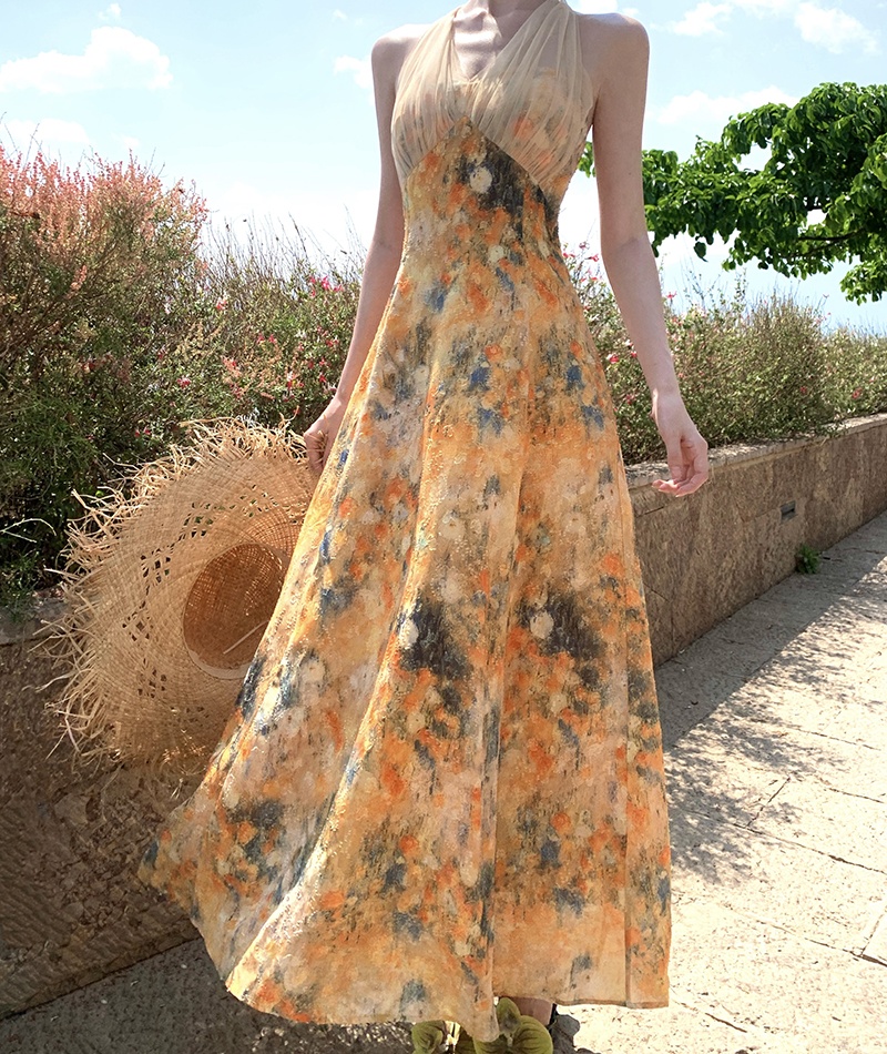 Gauze summer retro dress