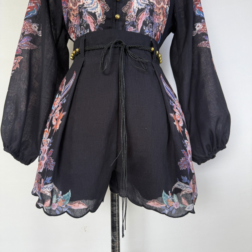 Summer shorts lantern sleeve shirt a set