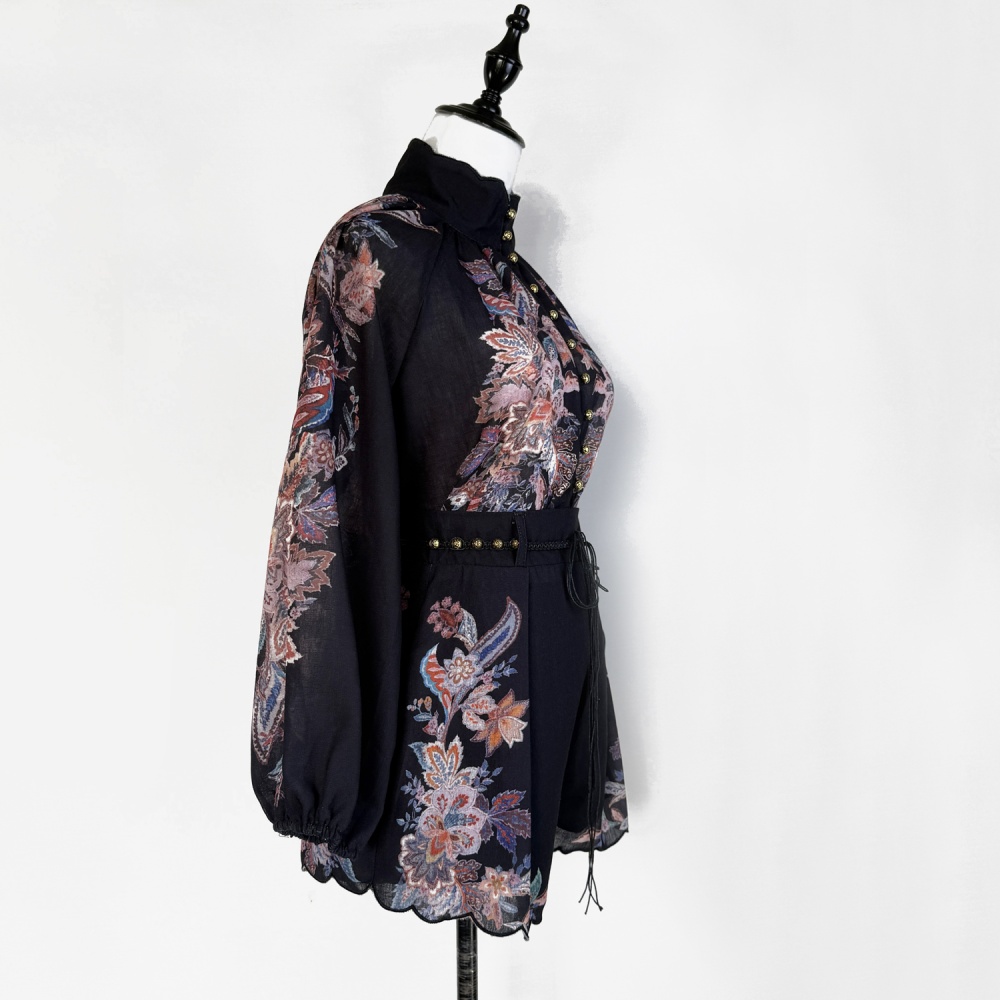 Summer shorts lantern sleeve shirt a set