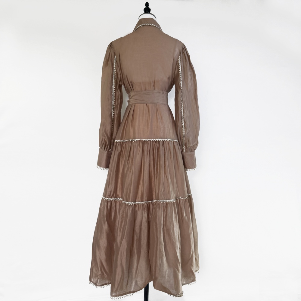 Sling big skirt France style lace splice dress