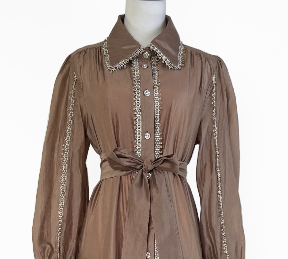 Sling big skirt France style lace splice dress