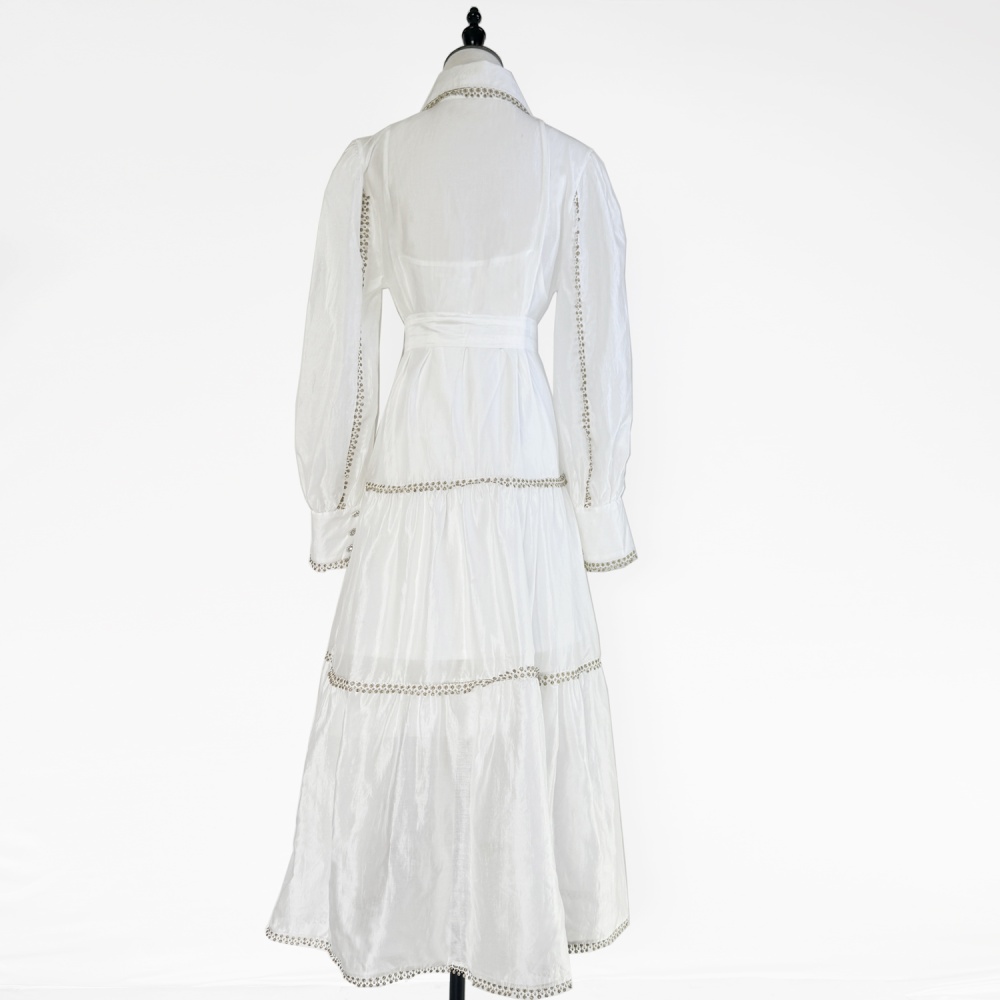 Sling big skirt France style lace splice dress