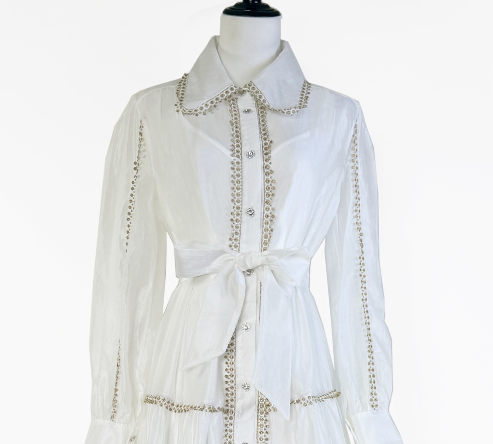 Sling big skirt France style lace splice dress