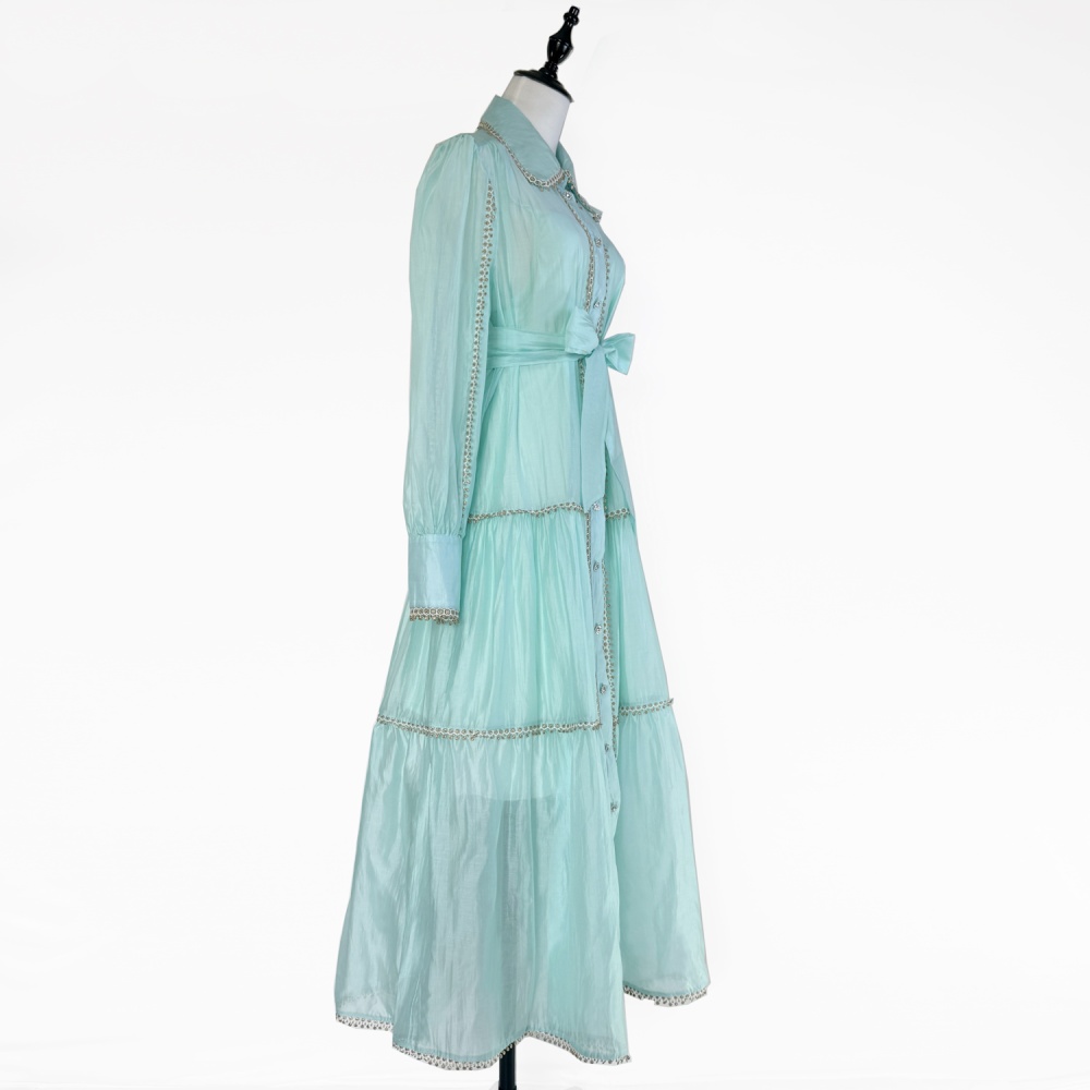 Sling big skirt France style lace splice dress