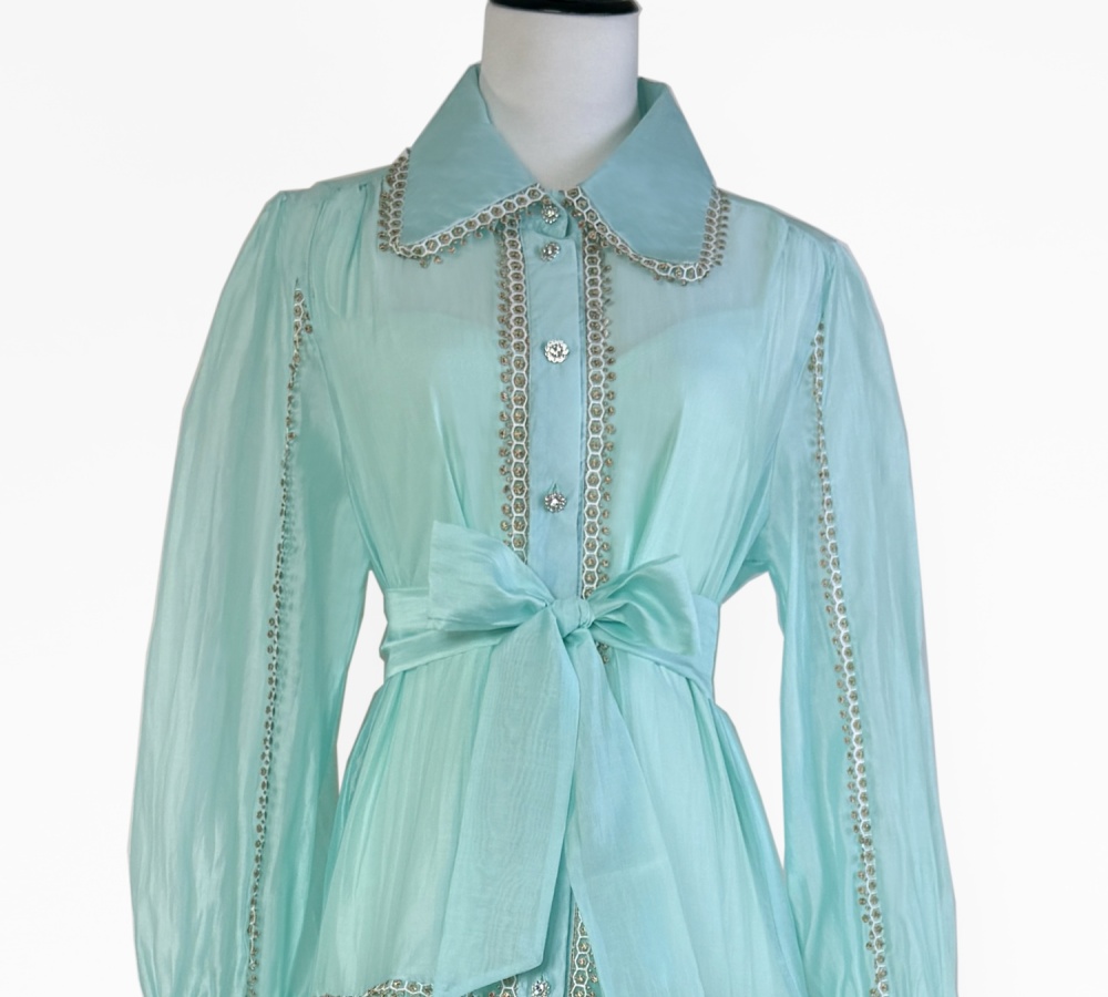 Sling big skirt France style lace splice dress