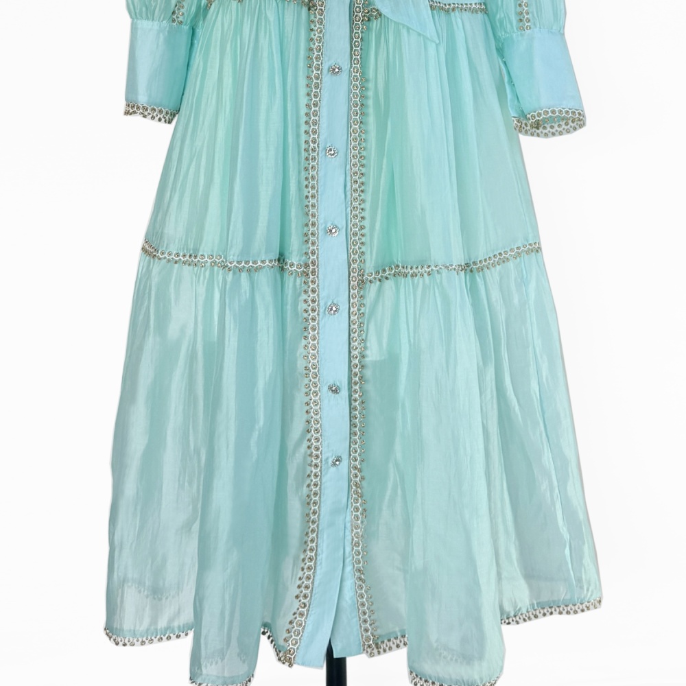 Sling big skirt France style lace splice dress