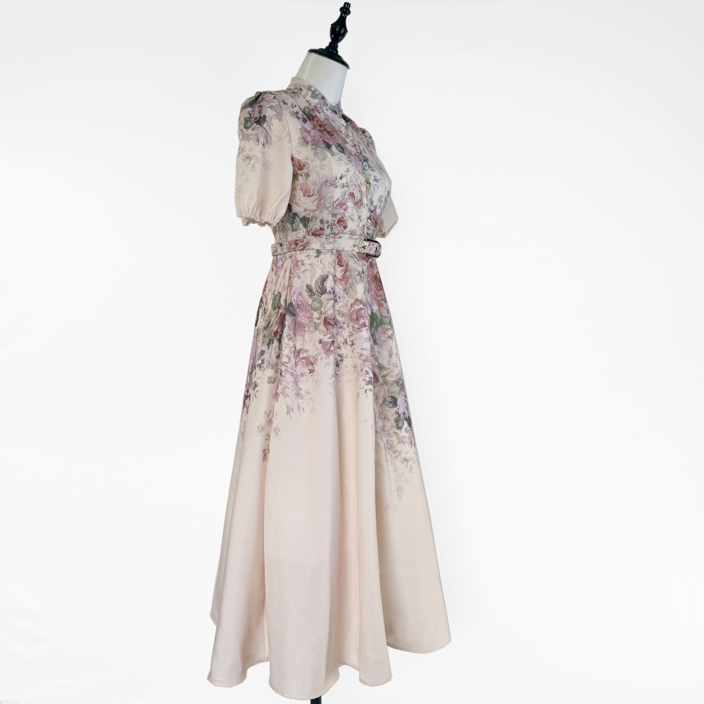 Long fashion France style dress printing summer belt