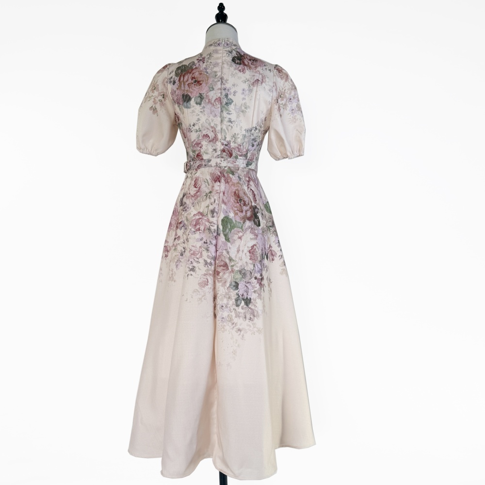 Long fashion France style dress printing summer belt