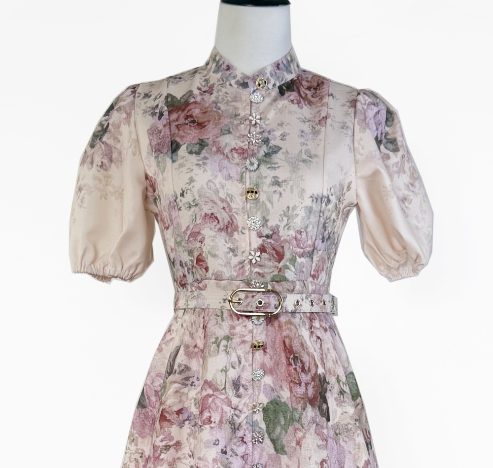 Long fashion France style dress printing summer belt
