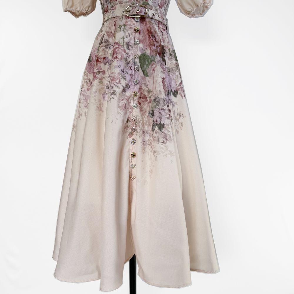 Long fashion France style dress printing summer belt