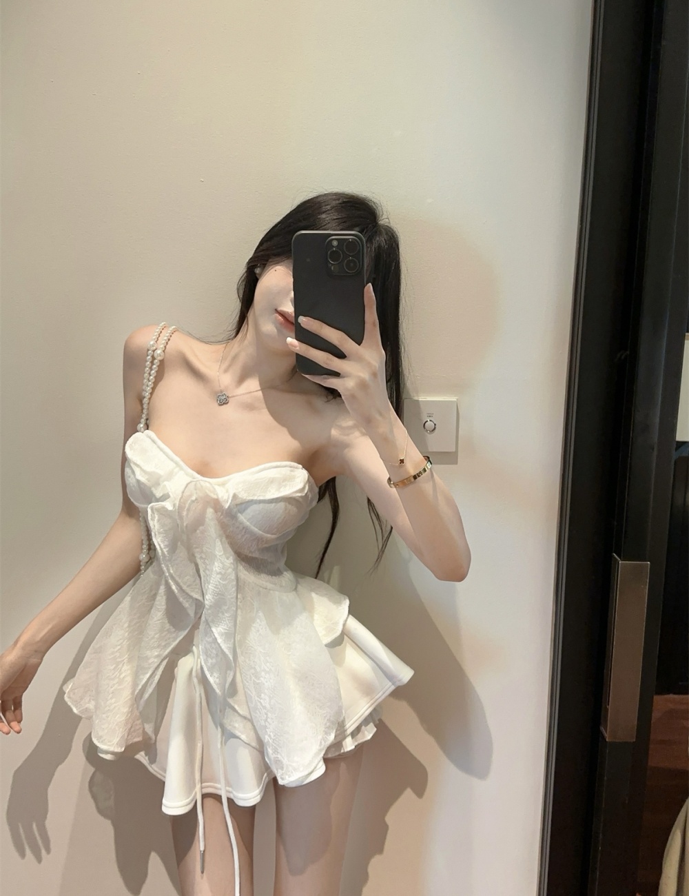 Drawstring beautiful skirt summer tops 2pcs set