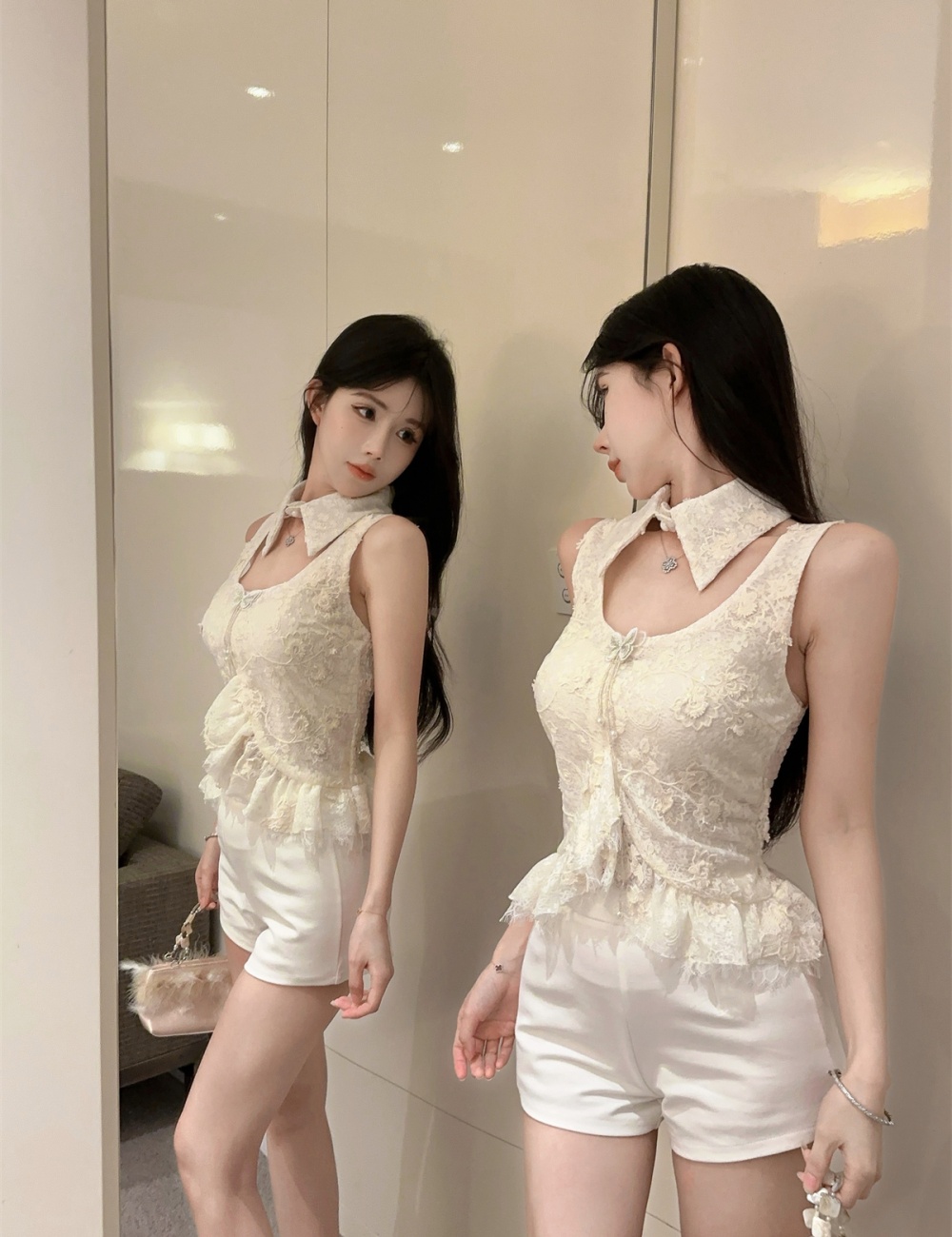 Sequins stereoscopic tops butterfly decoration vest