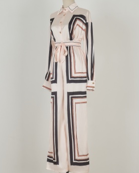 Stripe vacation long pants pattern corset